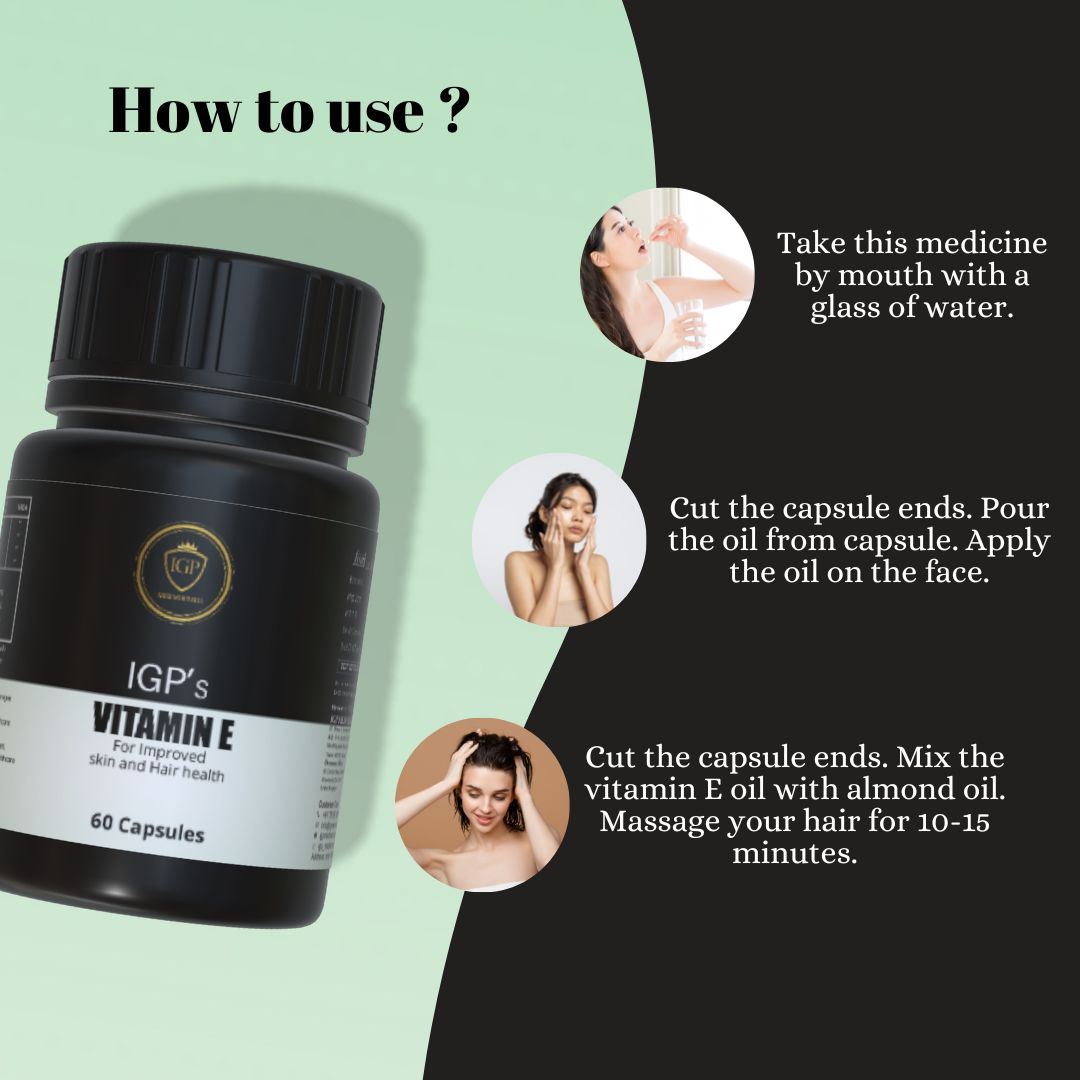 IGP MEDI VENTURES  IGP's Vitamin E Capsules for Hair and Skin - 60 Capsules