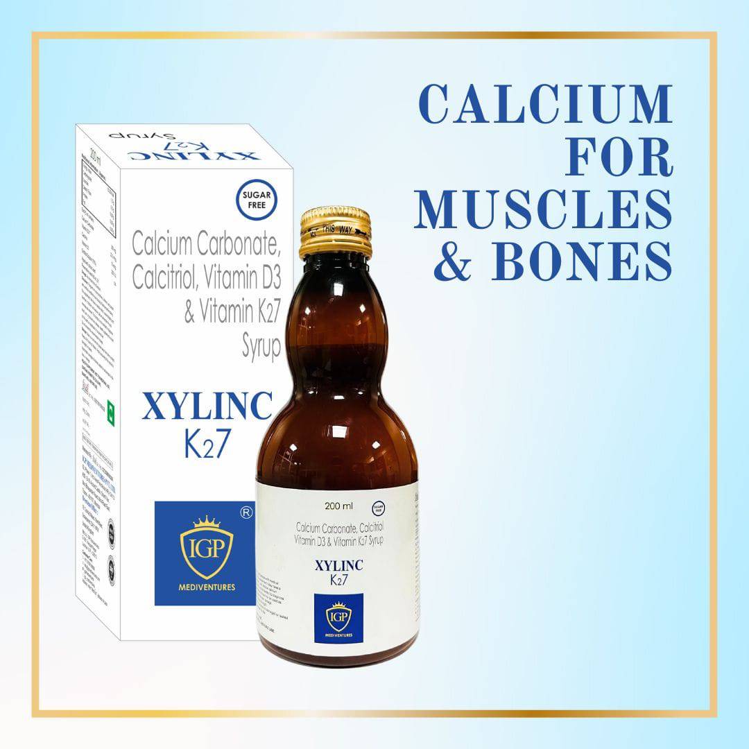 IGP MEDI VENTURES XYLINC-K 27 syrup | Calcium for strong and healthy bones, 200ML